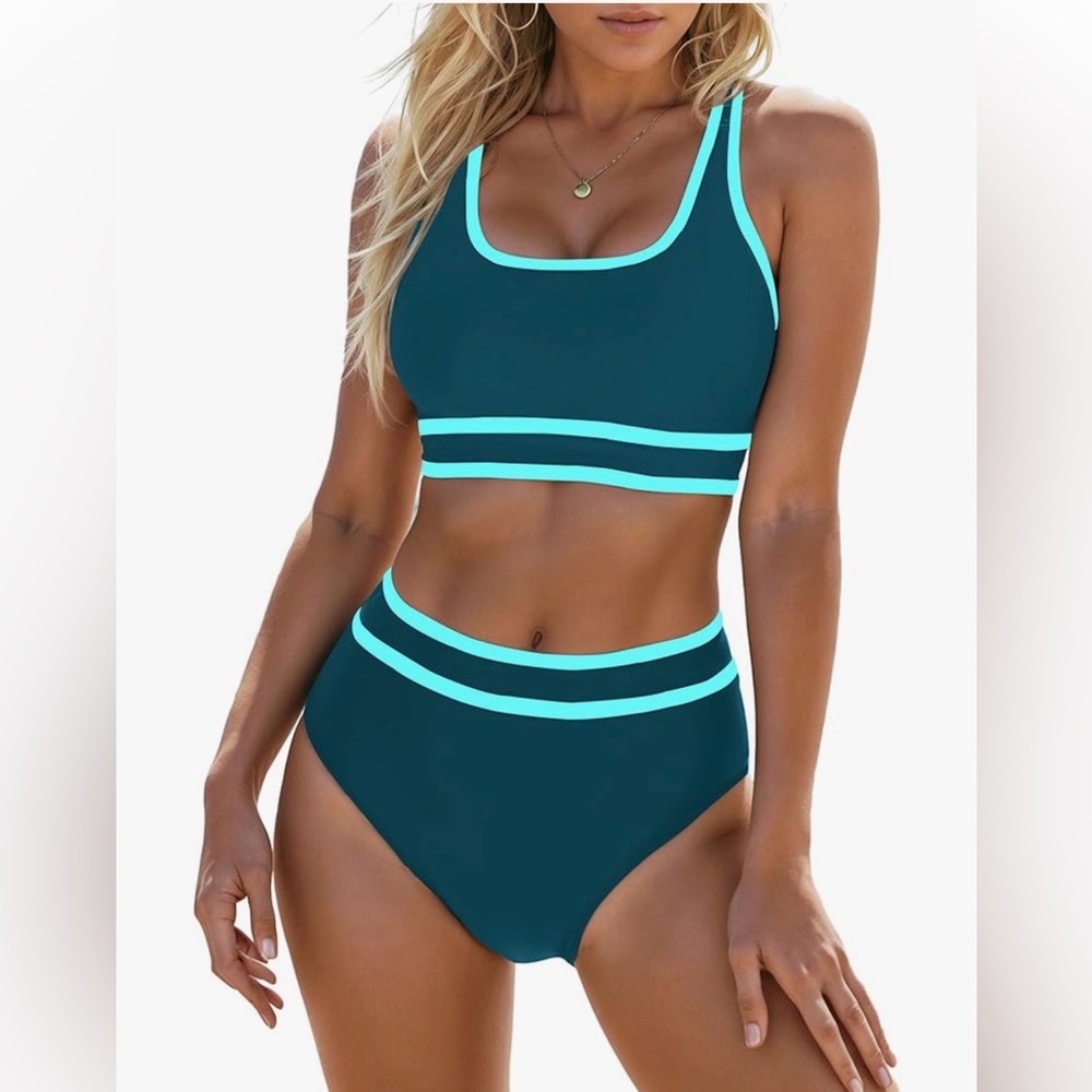 Blooming Jelly Dark Teal High Waist Bikini Set – Medium (NWT)